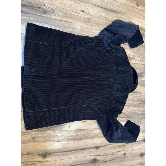 L.L.Bean Womens Double-Breasted Corduroy Jacket Large Navy Blue - Picture 7 of 8